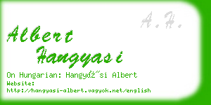 albert hangyasi business card